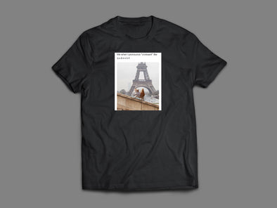 French Cat Black Tee